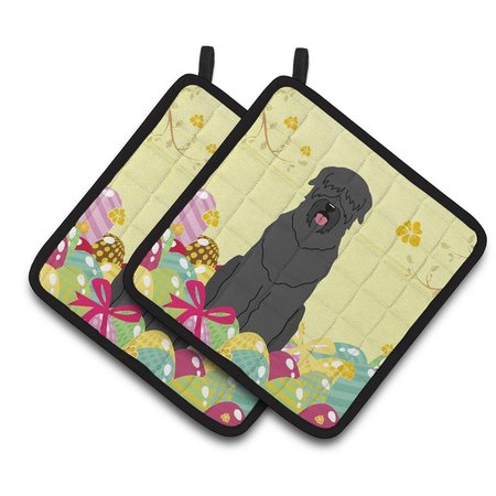 CAROLINES TREASURES Easter Eggs Black Russian Terrier Pair of Pot Holders BB6026PTHD